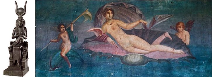 Isis (Ancient Egypt), Venus born from the sea (fresco from Pompey)